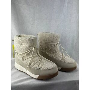 All in Motion Womens Winter Boots Cream Faux Shearling Thermolite Snow Boots 10
